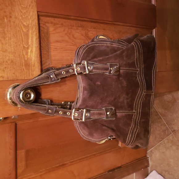 Elegant Brown Suede Women's Bag - Picture 1 of 5